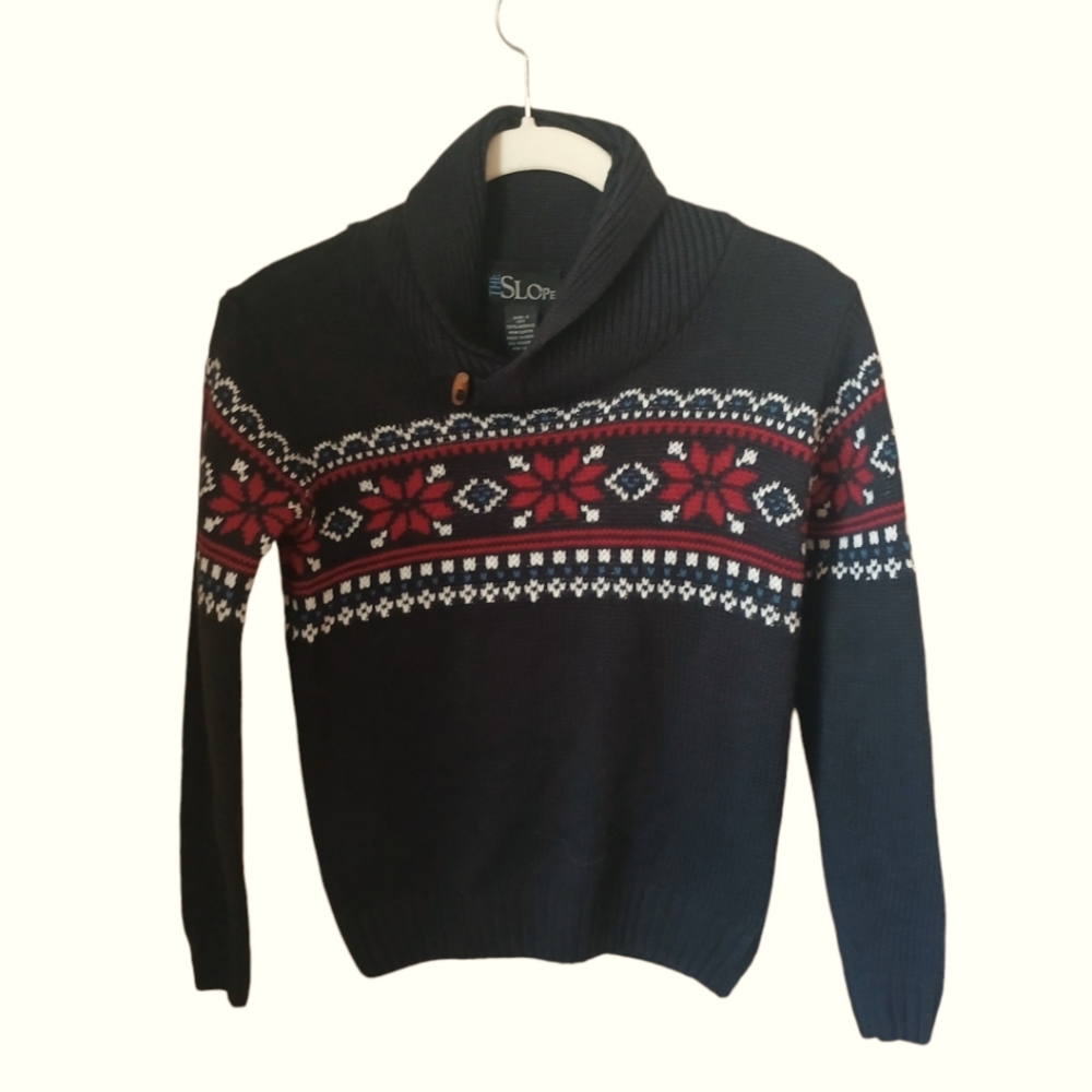 The Slope Boy's Gray Ski Sweater Size S (8)